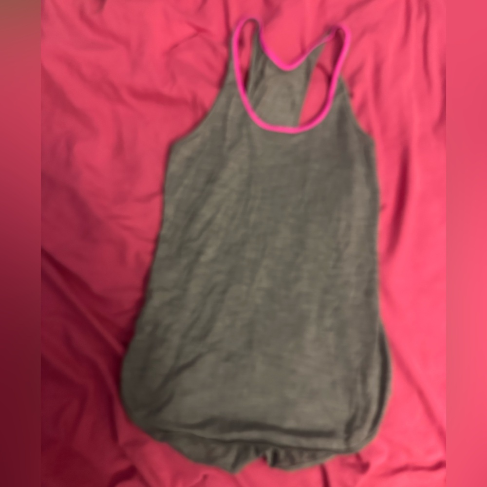 lululemon athletica Charcoal Tank with Magenta Trim - Picture 1 of 3
